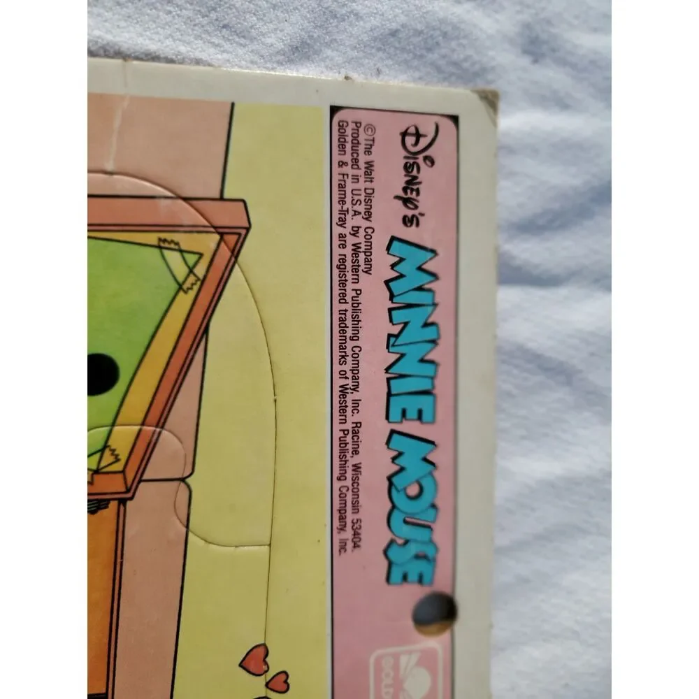 Walt Disney Classic Childrens Golden Frame Tray Puzzle Minnie Mouse Vintage